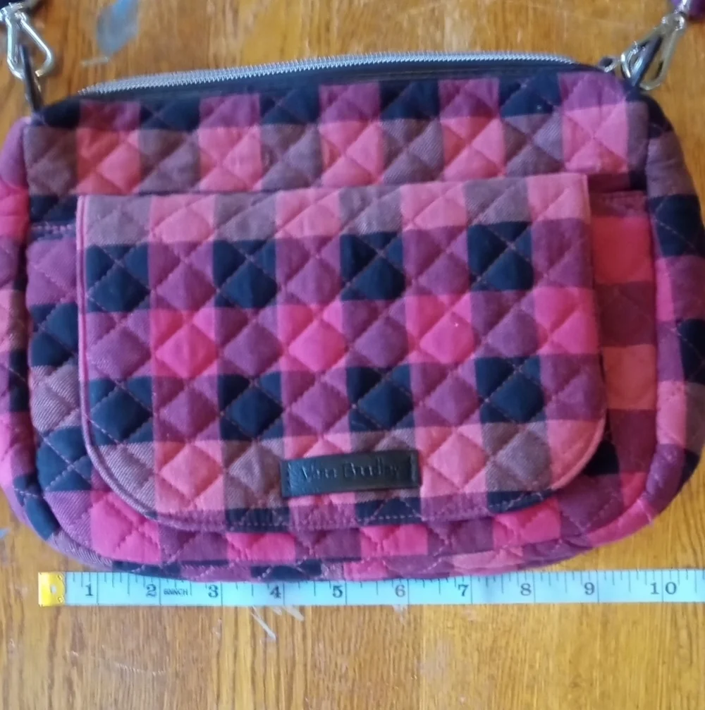 Vera Bradley Pink and Black Quilted Crossbody Bag